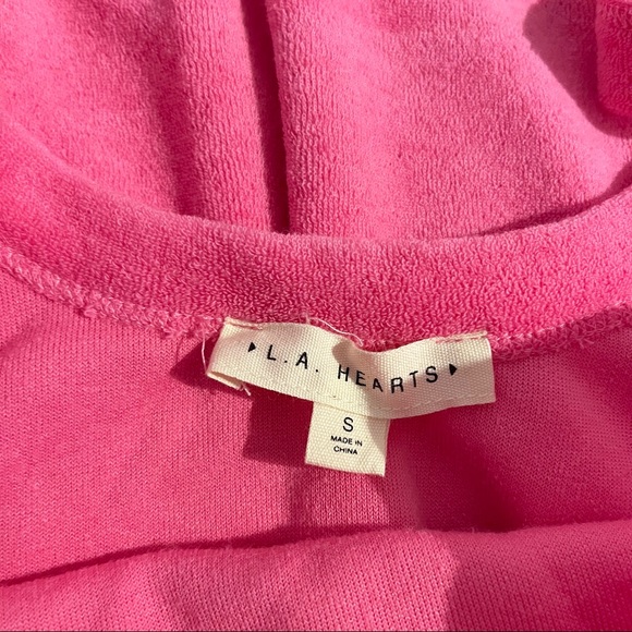 L.A. Hearts Pink Terry Cloth Mini Dress - Picture 6 of 7